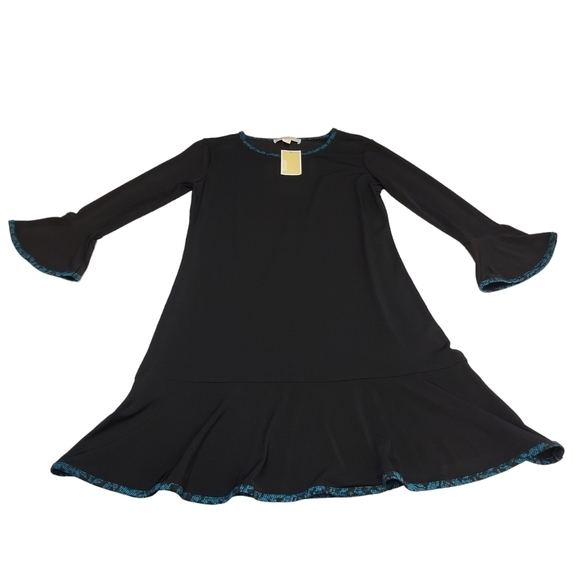 Michael Kors Women's Flare Cuff And Hem Black Stretch Dress Size S NWT - Picture 3 of 9